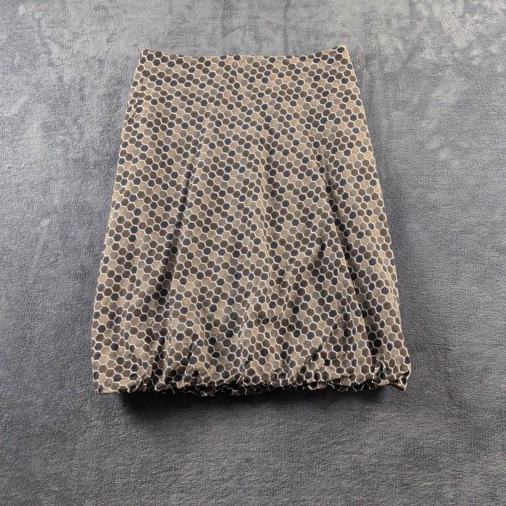 ISDA & CO. Beige and Brown Patterned Skirt size 8